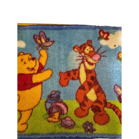 Vintage Winnie The Pooh And Tiger Butterflies Rug 29''x19” RARE - Picture 7 of 13